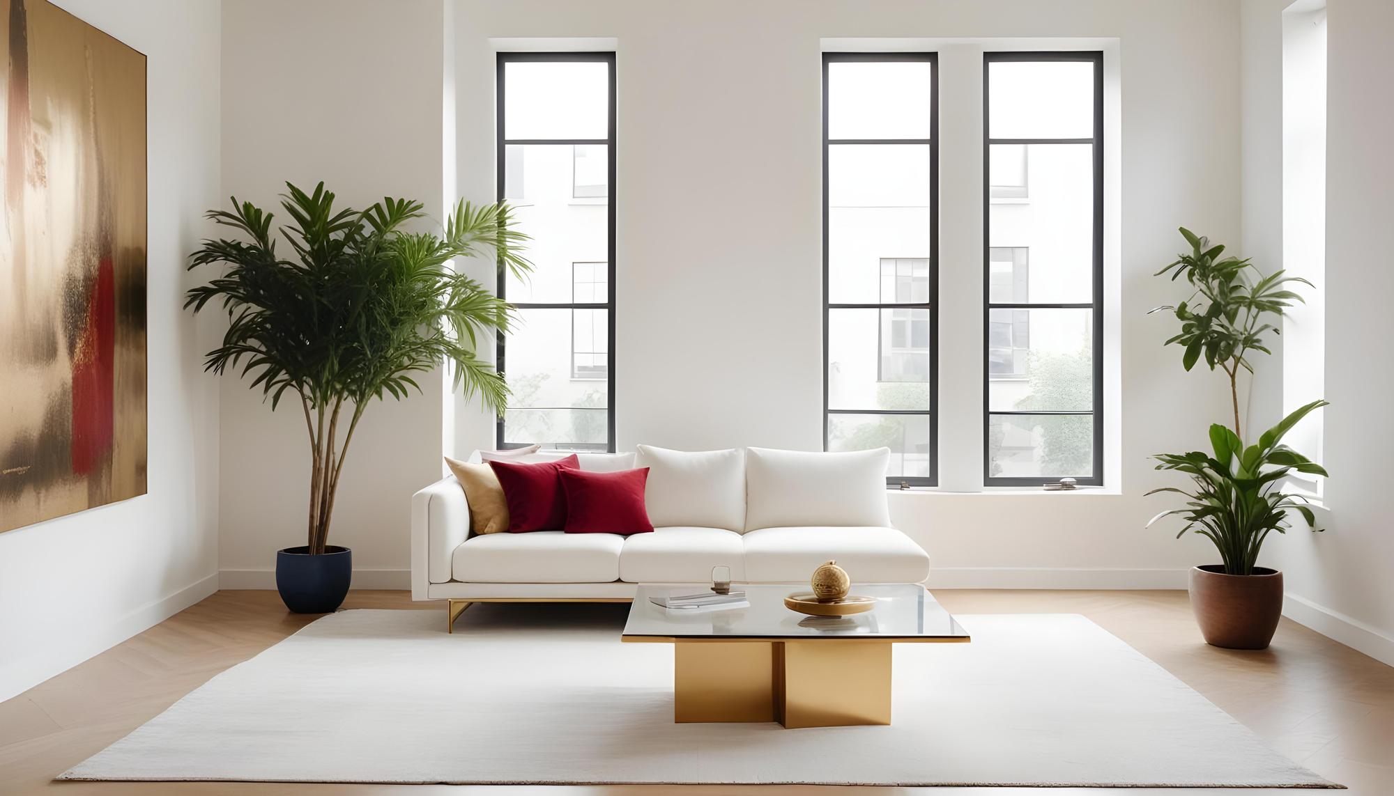 Interior modern de apartament cu lumină naturală